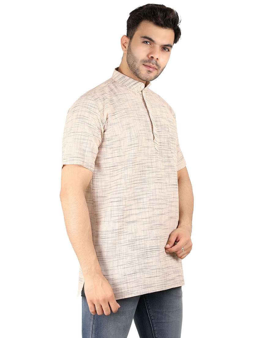 men self design mandarin neck short kurta  - 21537807 -  Standard Image - 2