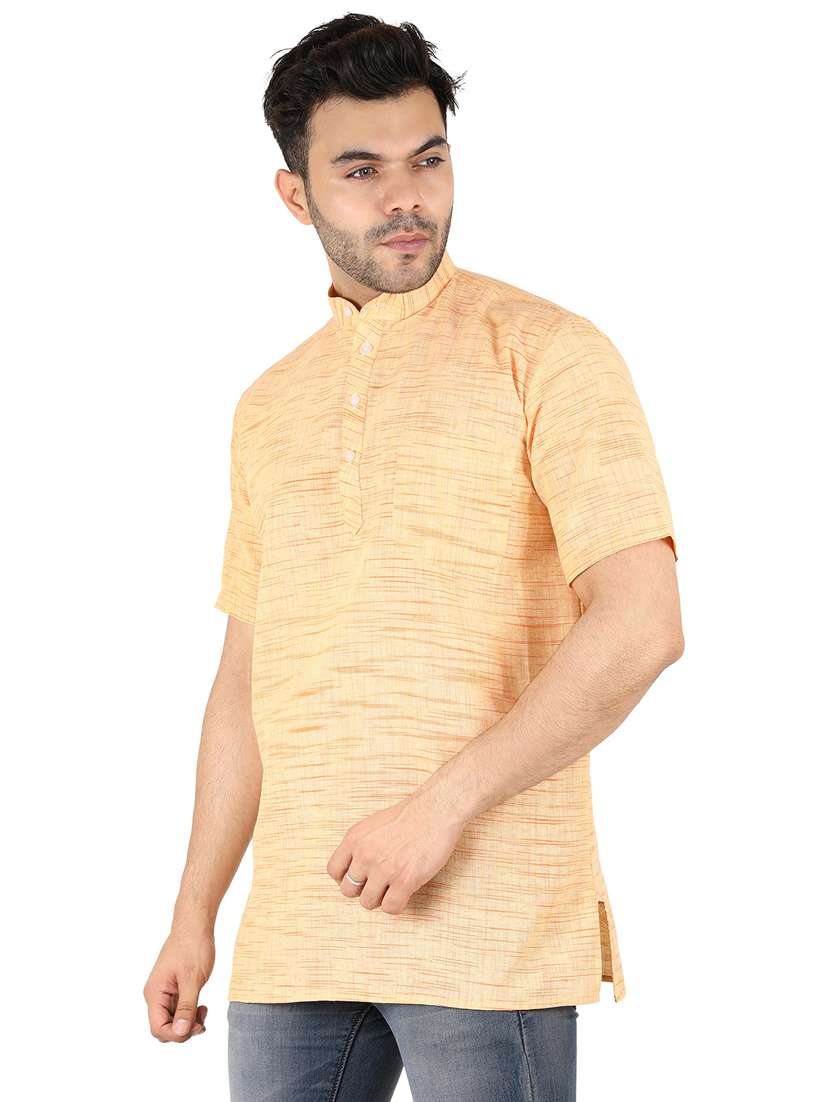 men self design mandarin neck short kurta  - 21537809 -  Standard Image - 2