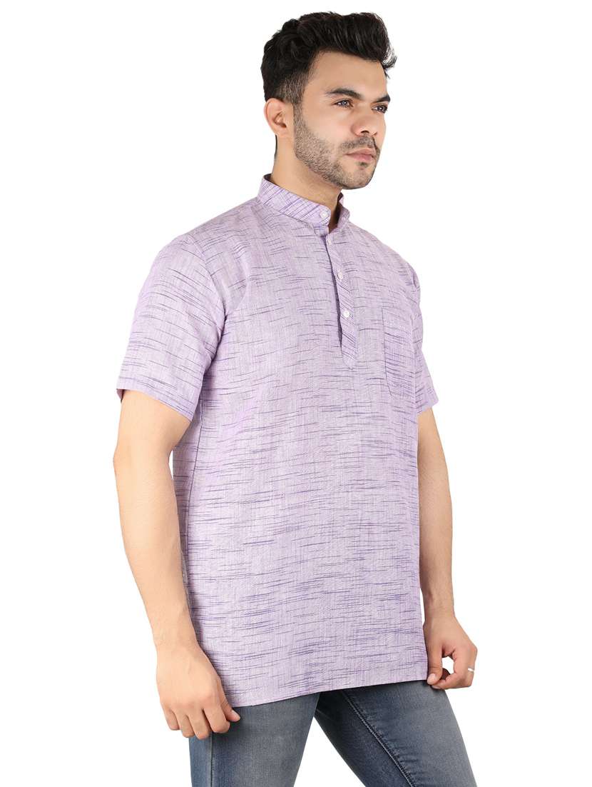 men self design mandarin neck short kurta  - 21537810 -  Standard Image - 2
