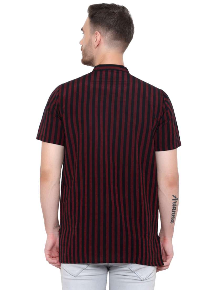 men striped mandarin neck short kurta  - 21537823 -  Standard Image - 2