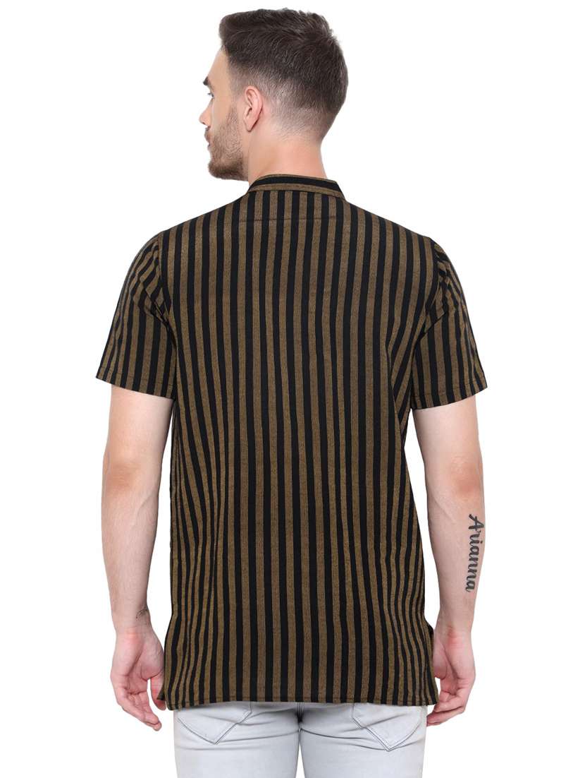 men striped mandarin neck short kurta  - 21537827 -  Standard Image - 2