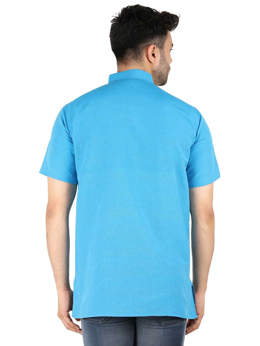 men solid mandarin neck short kurta  - 21537831 -  Standard Image - 2