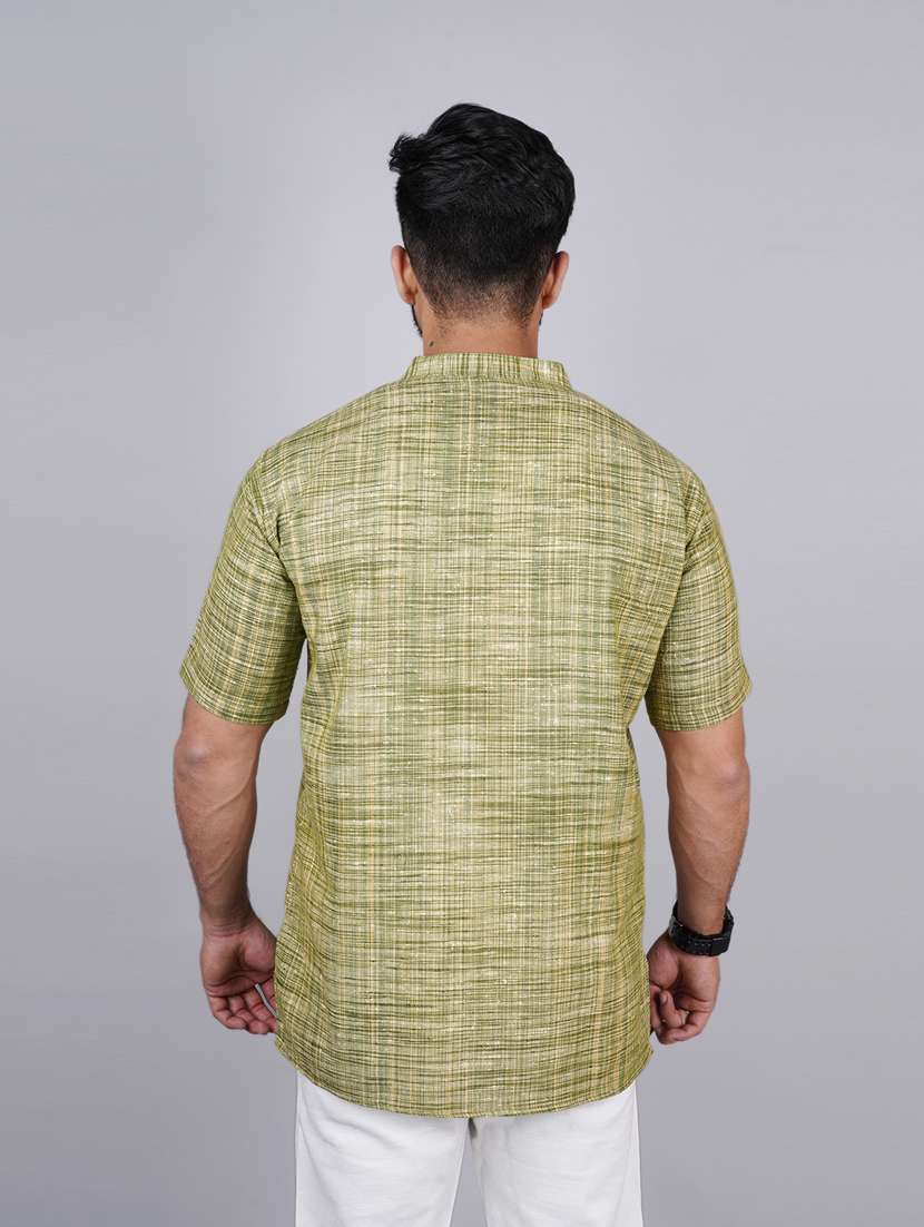 men self design mandarin neck short kurta  - 21537844 -  Standard Image - 2