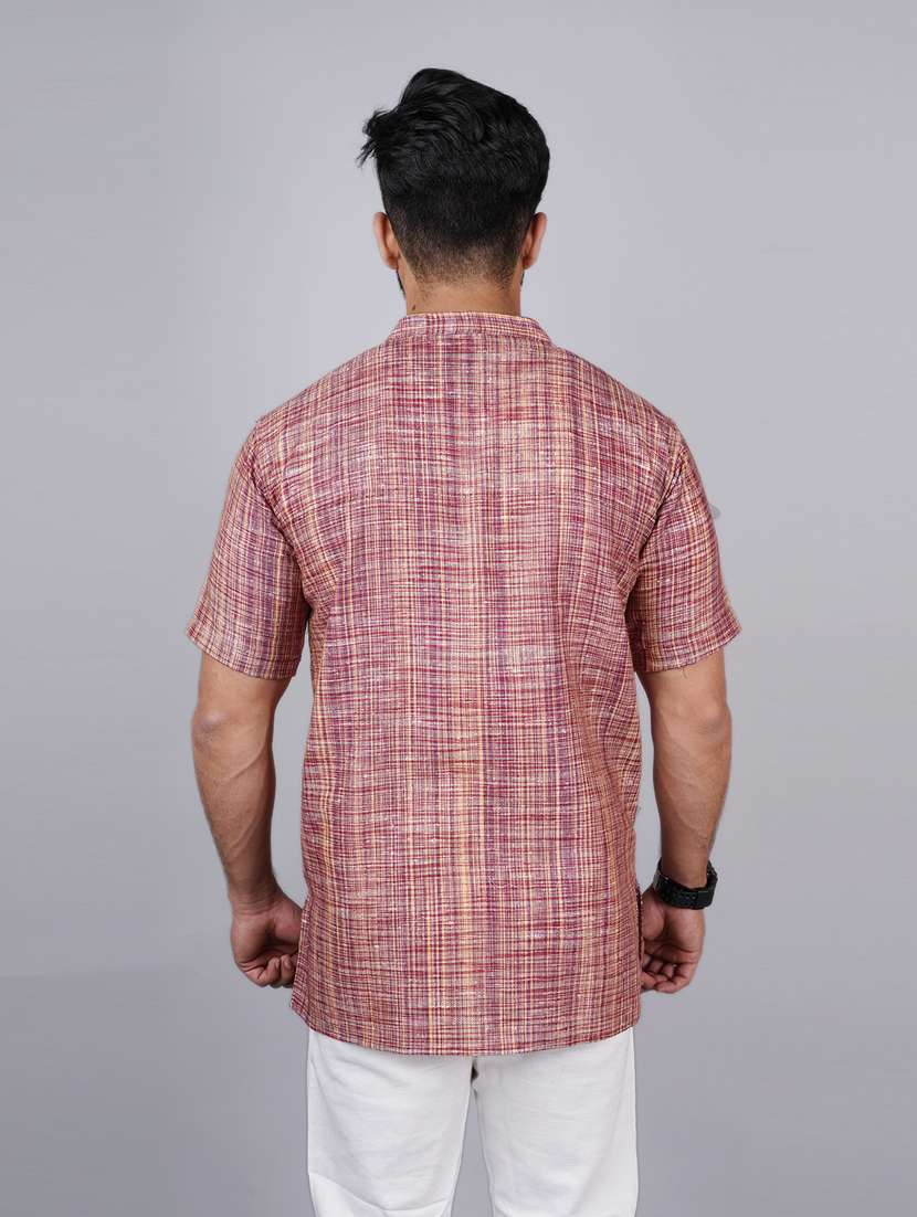 men self design mandarin neck short kurta  - 21537846 -  Standard Image - 2