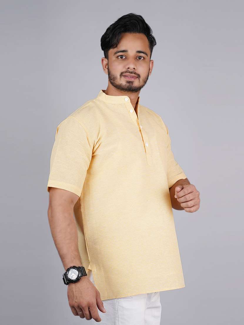 men self design mandarin neck short kurta  - 21537849 -  Standard Image - 2