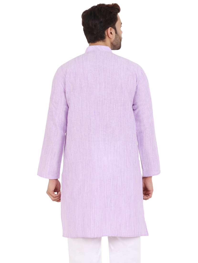 men solid mandarin neck long kurta - 21537865 -  Standard Image - 2
