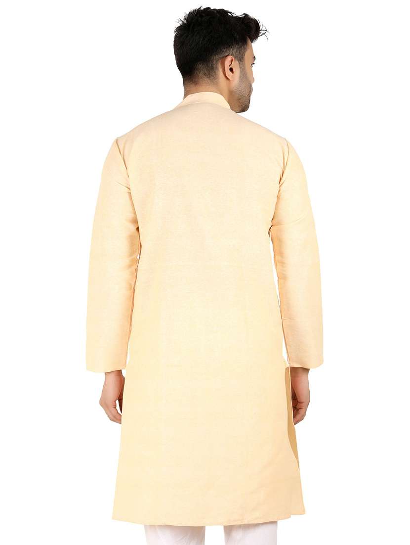 men solid mandarin neck long kurta - 21537877 -  Standard Image - 2