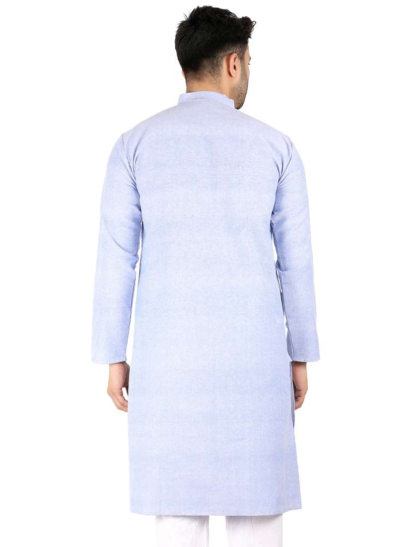 men solid mandarin neck long kurta - 21537881 -  Standard Image - 2