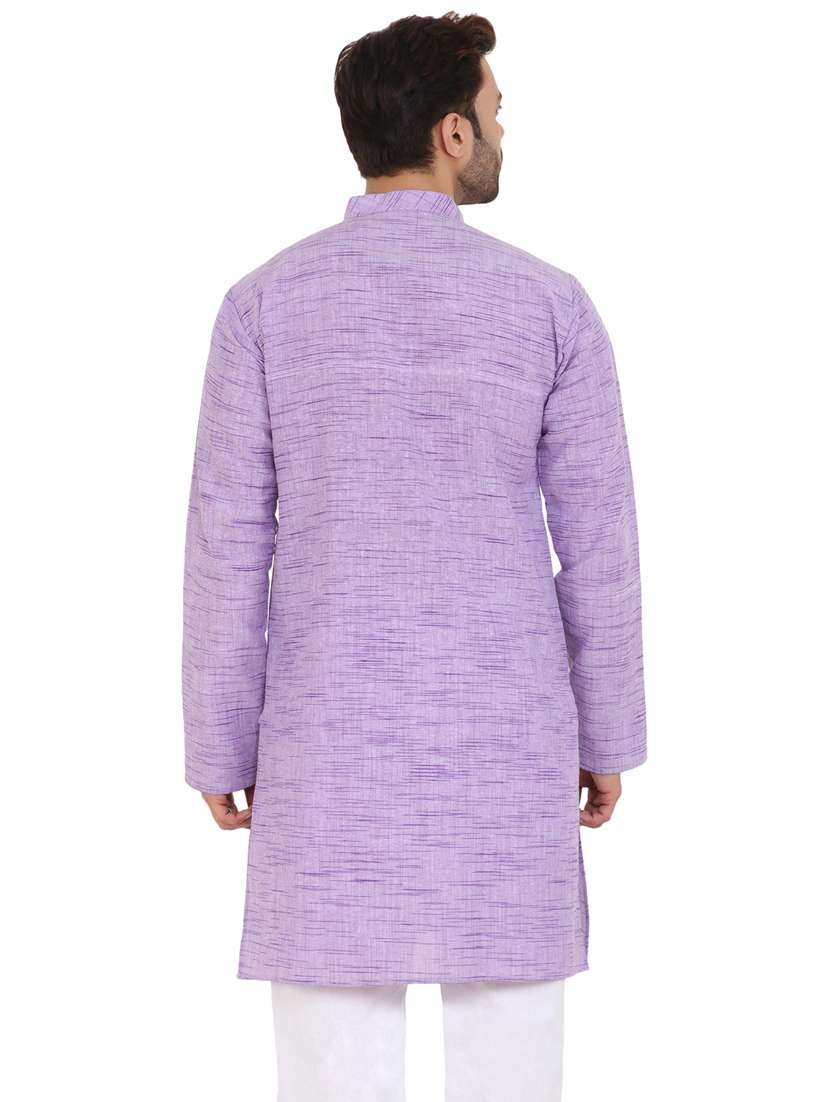 men solid mandarin neck long kurta - 21537883 -  Standard Image - 2