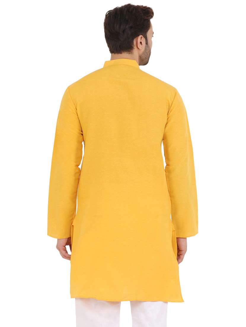 men solid mandarin neck long kurta - 21537908 -  Standard Image - 2