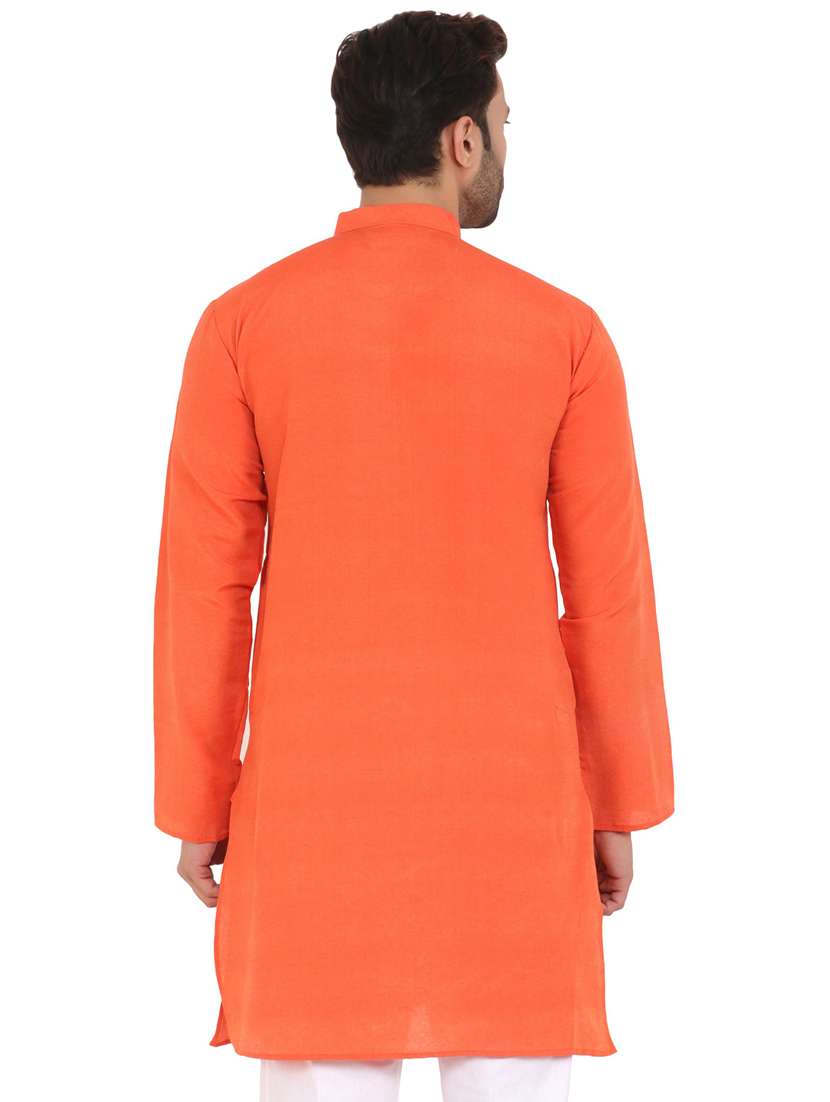 men solid mandarin neck long kurta - 21537910 -  Standard Image - 2