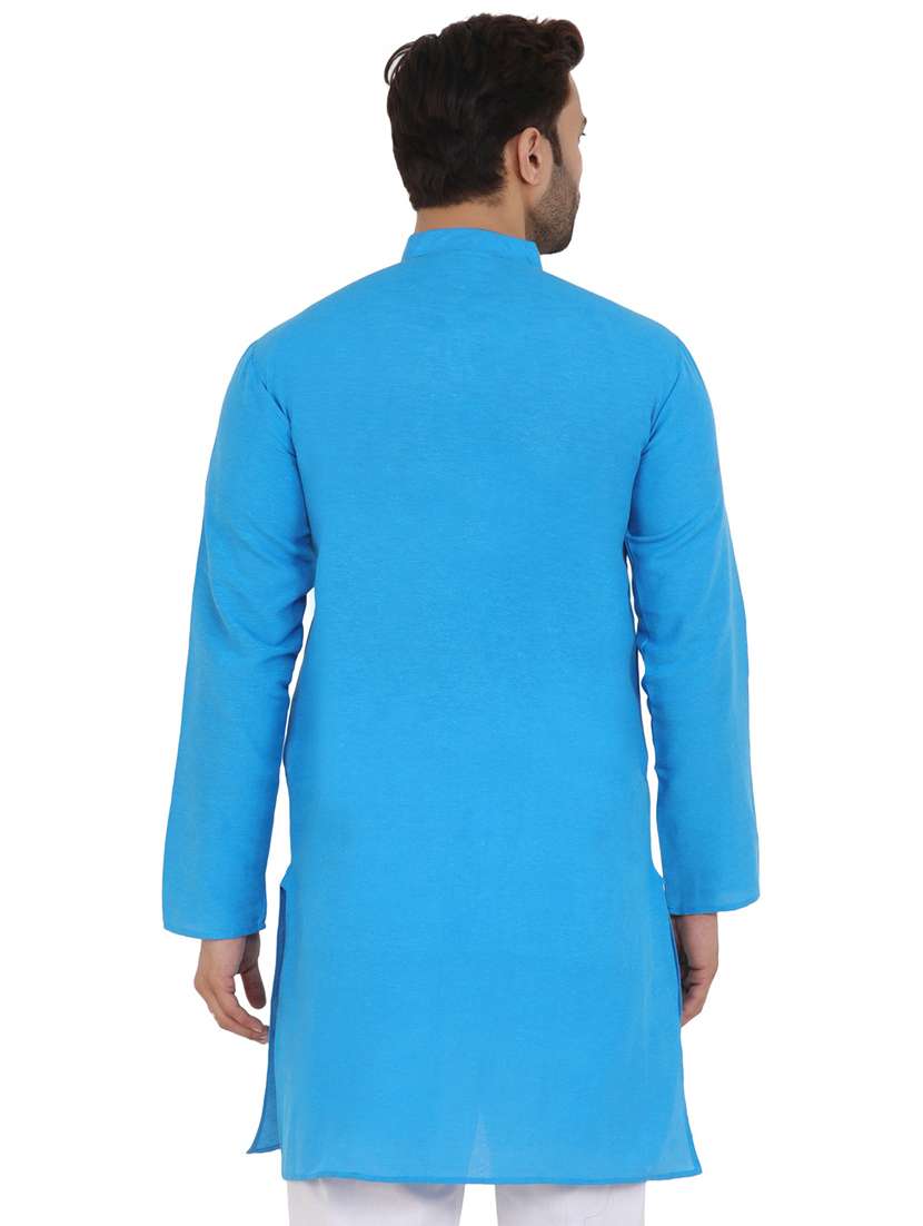 men solid mandarin neck long kurta - 21537911 -  Standard Image - 2