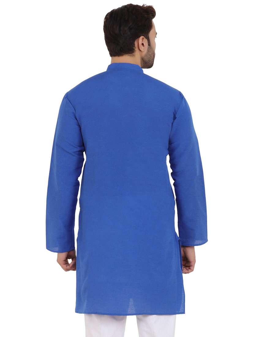men solid mandarin neck long kurta - 21537913 -  Standard Image - 2