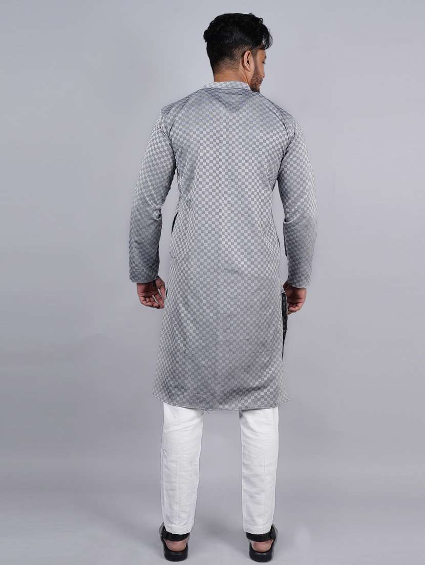 men printed mandarin neck long kurta - 21537923 -  Standard Image - 2