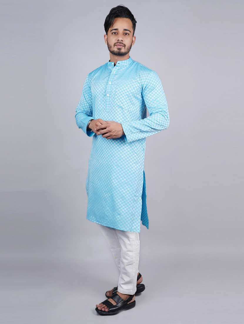 Men Self Design Long Sleeves Kurta - 21537924 -  Standard Image - 2