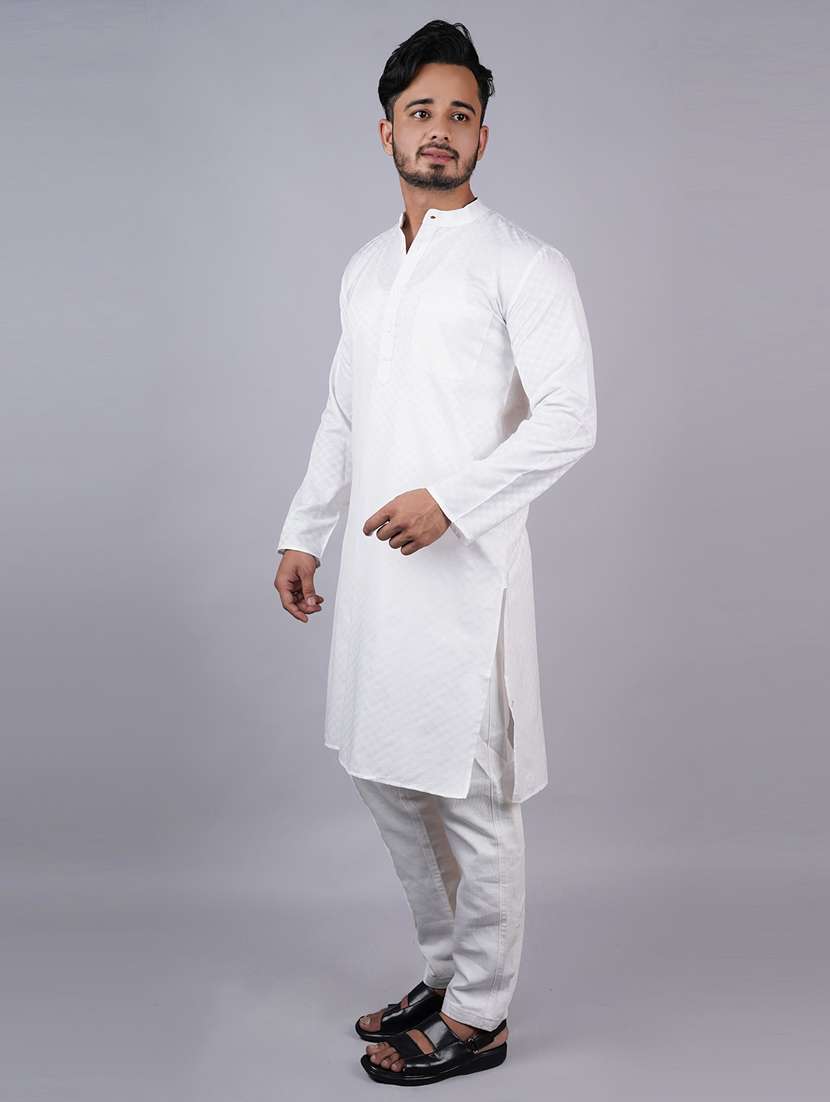 men self design long sleeves kurta - 21537928 -  Standard Image - 2