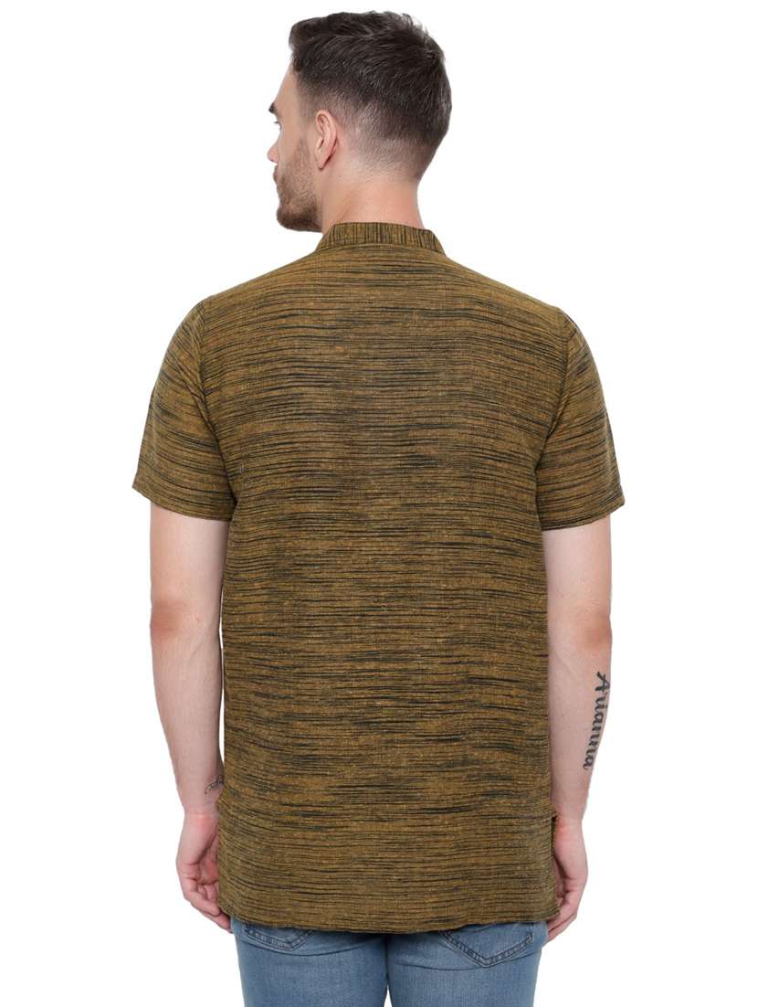 men self design mandarin neck short sleeve short kurta - 21537931 -  Standard Image - 2