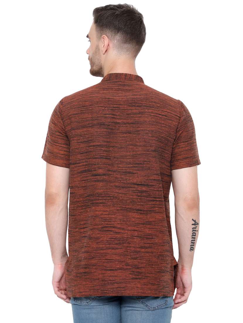 men self design mandarin neck short sleeve short kurta - 21537935 -  Standard Image - 2