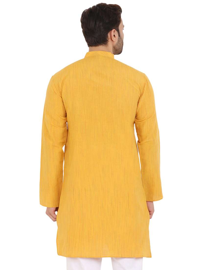 men solid mandarin neck long kurta - 21537945 -  Standard Image - 2