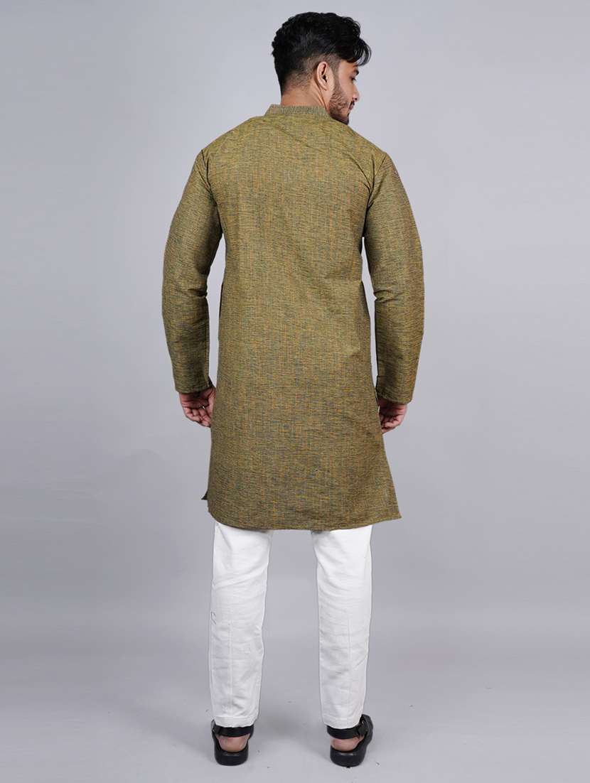 men self design long sleeves kurta - 21537969 -  Standard Image - 2