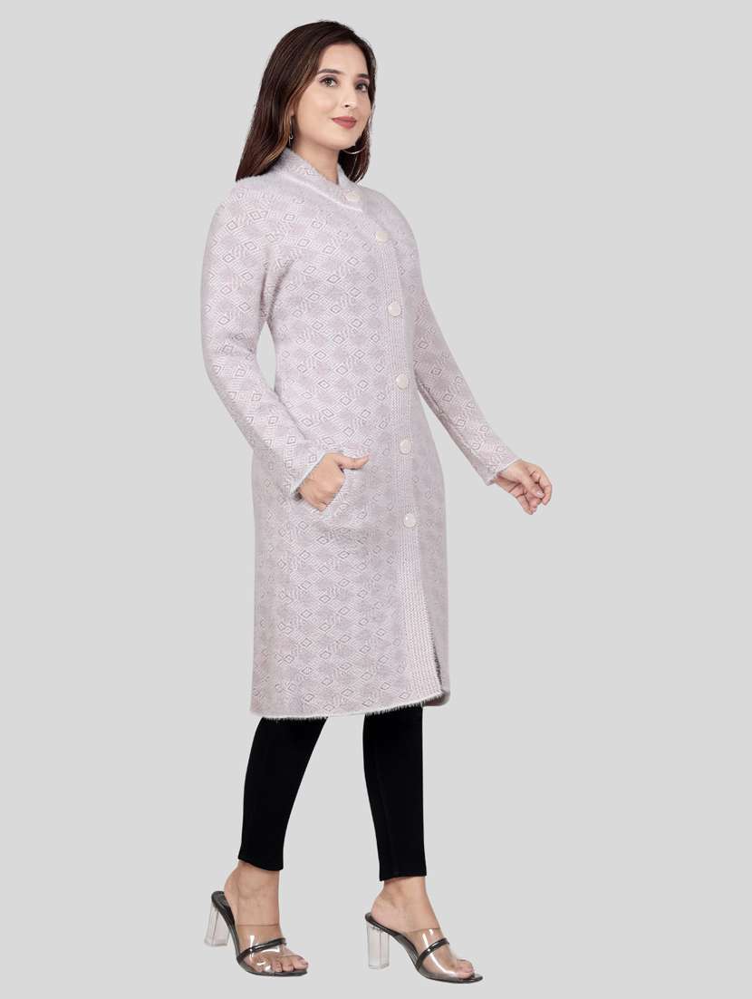 women self design long cardigan - 21537994 -  Standard Image - 2