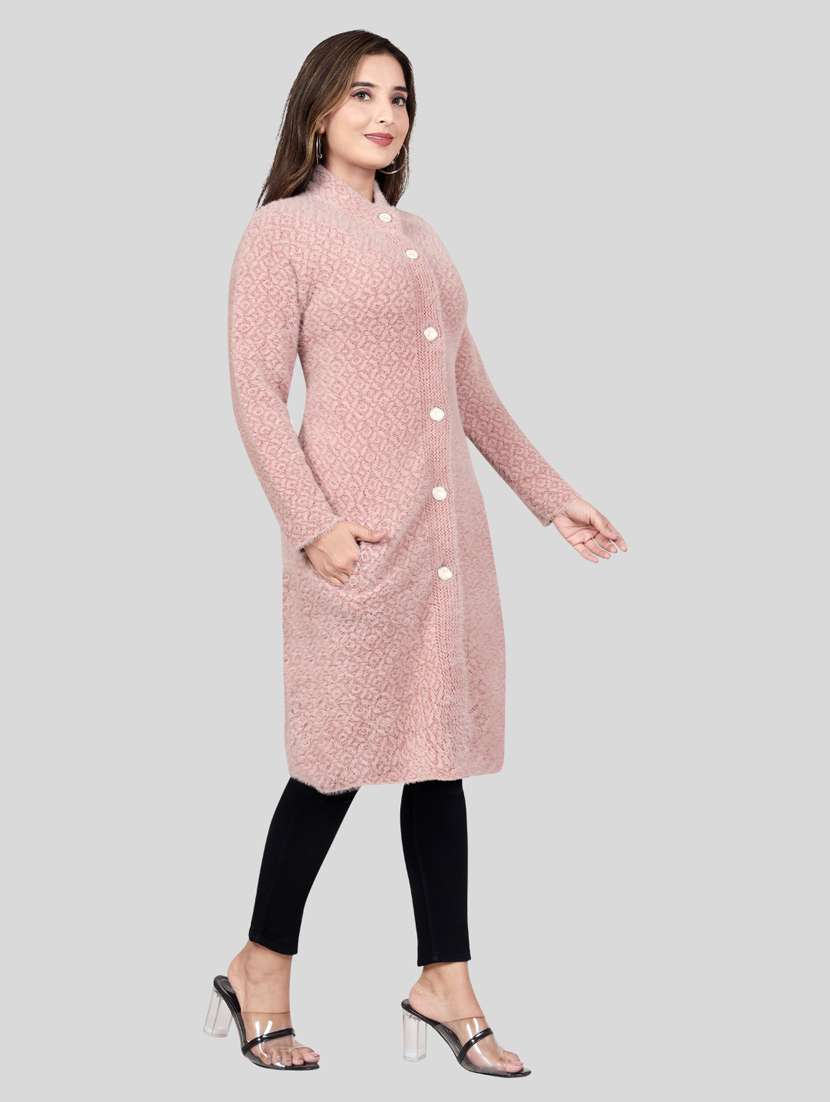 women self design long cardigan - 21537997 - Standard Image - 2