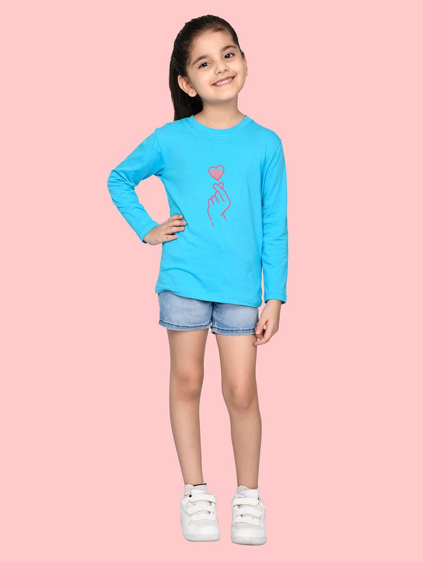 girls round neck printed regular tee - 21538369 - Standard Image - 2