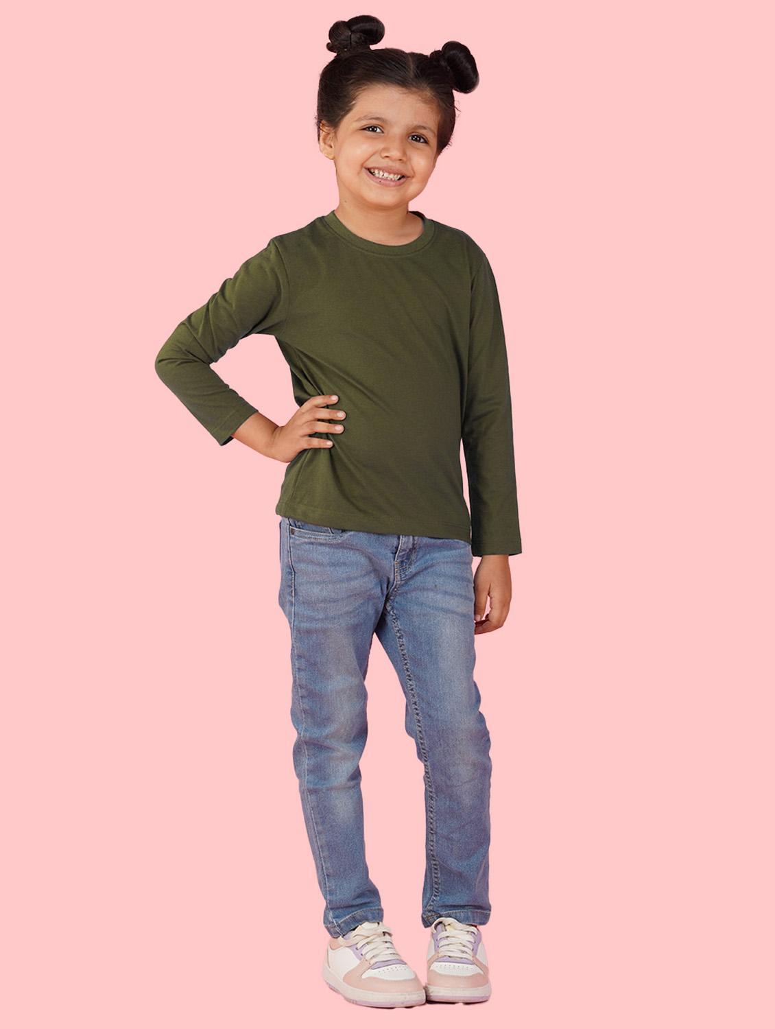 olive cotton blend plain tee - 21538371 - Standard Image - 2