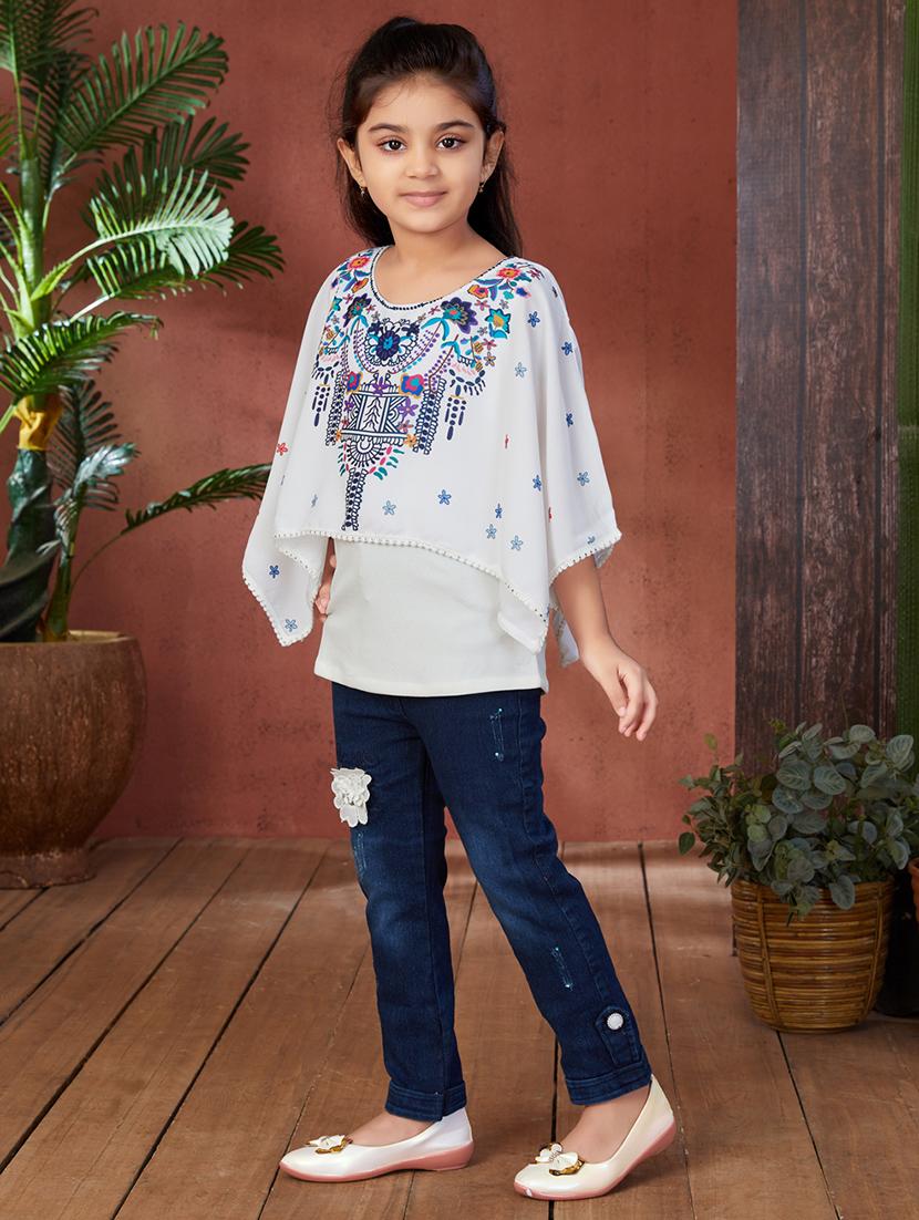 girls printed round neck top - 21538498 - Standard Image - 2