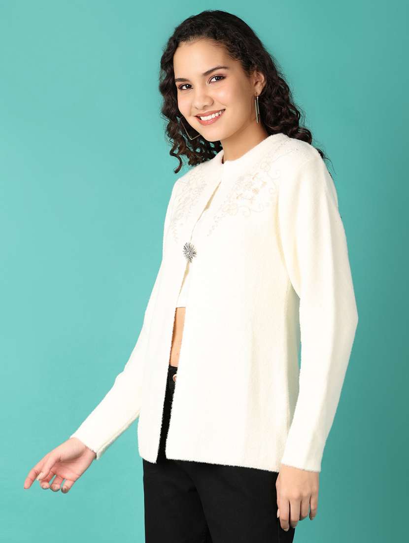 women self design long sleeve cardigan - 21538603 -  Standard Image - 2