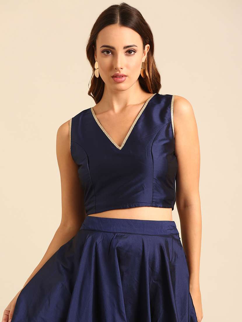 women solid sleeveless stitched blouse