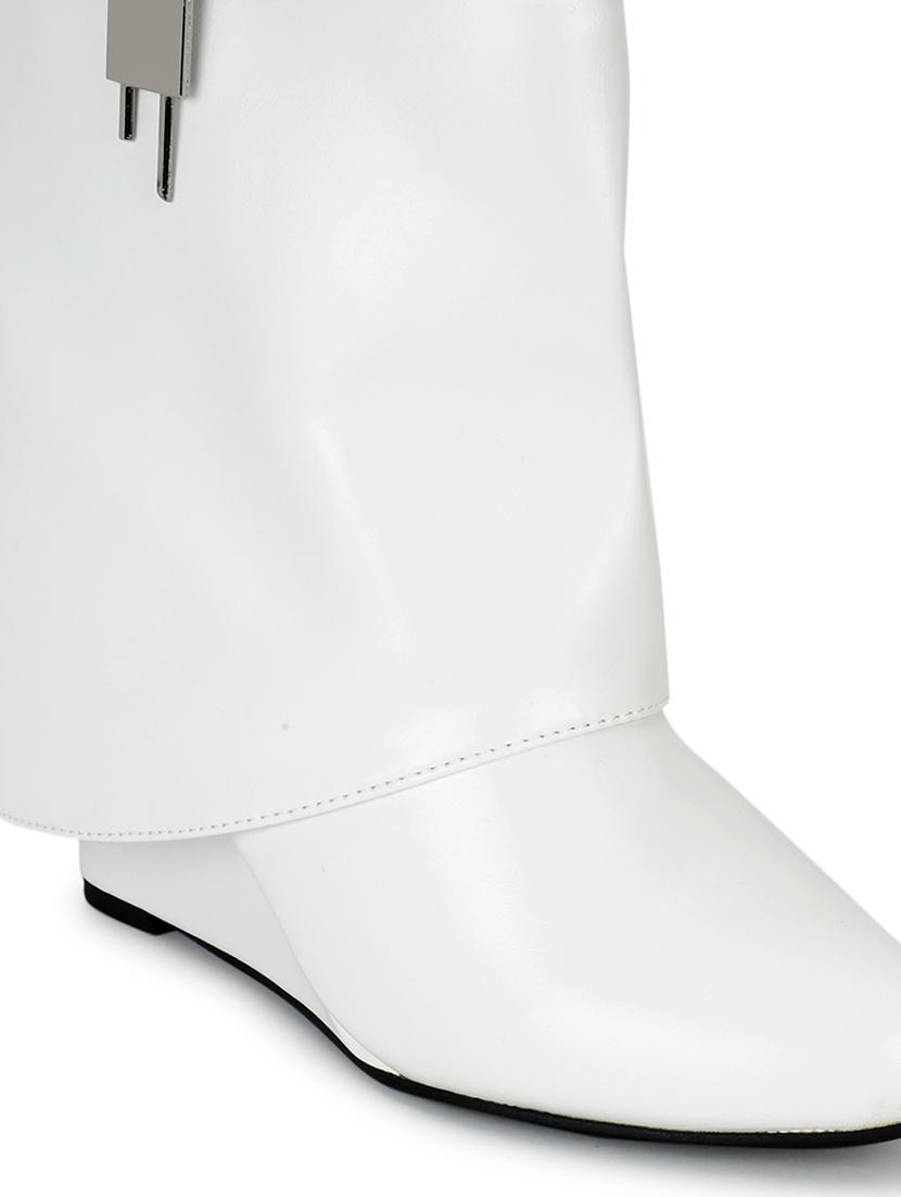 women solid white ankle boots - 21539159 - Standard Image - 7