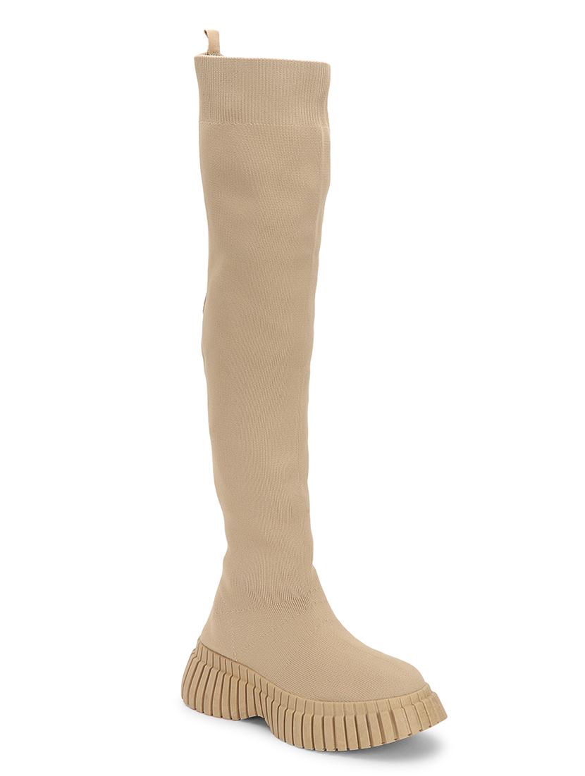 women solid knee length boots - 21539164 - Zoom Image - 0