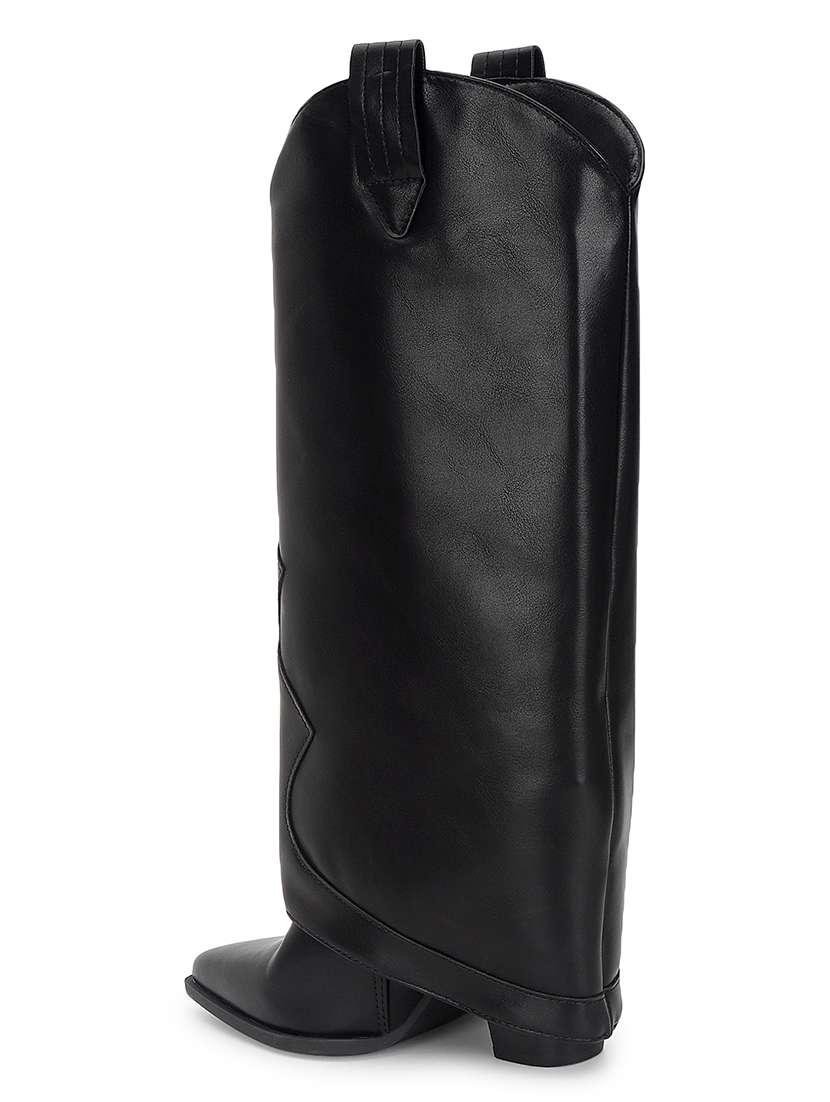 women solid knee length boots - 21539171 -  Standard Image - 2