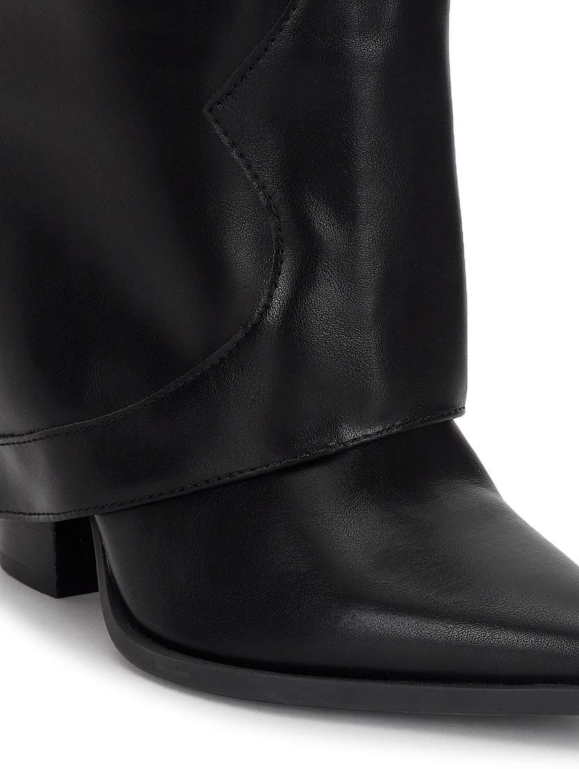 women solid knee length boots - 21539171 -  Standard Image - 7