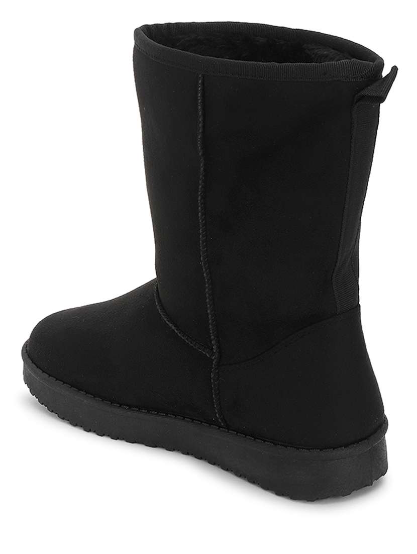 women solid ankle length boots - 21539177 - Standard Image - 2