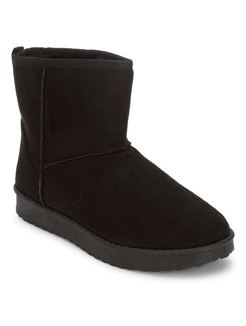 women solid ankle length boots - 21539181 - Standard Image - 0