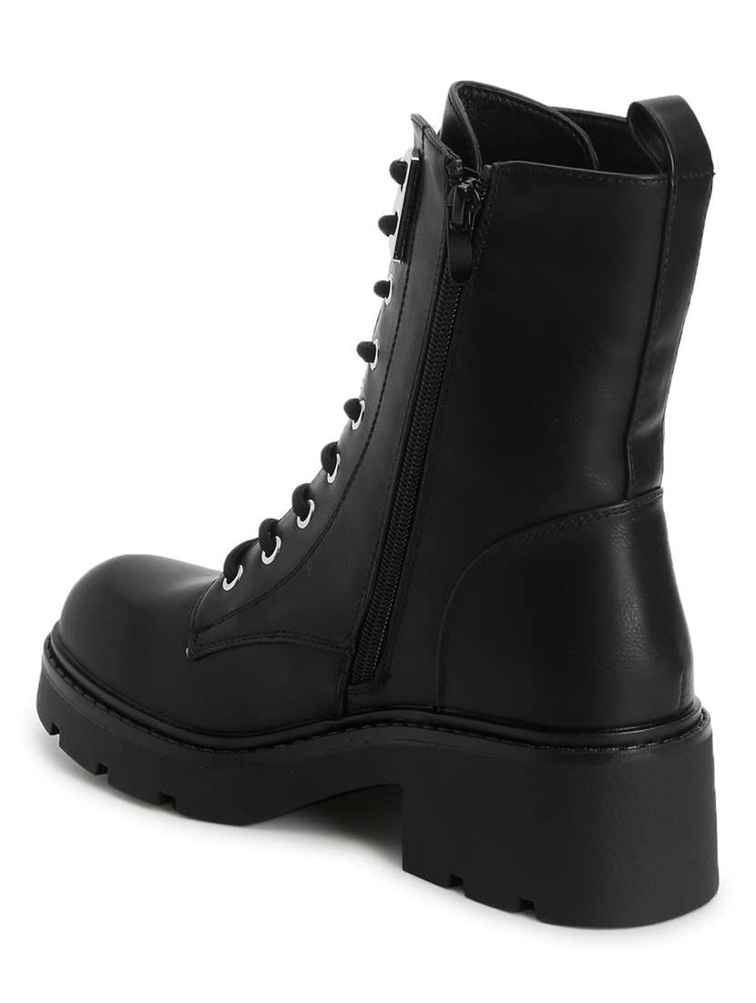 women solid ankle length boots - 21539187 -  Standard Image - 2