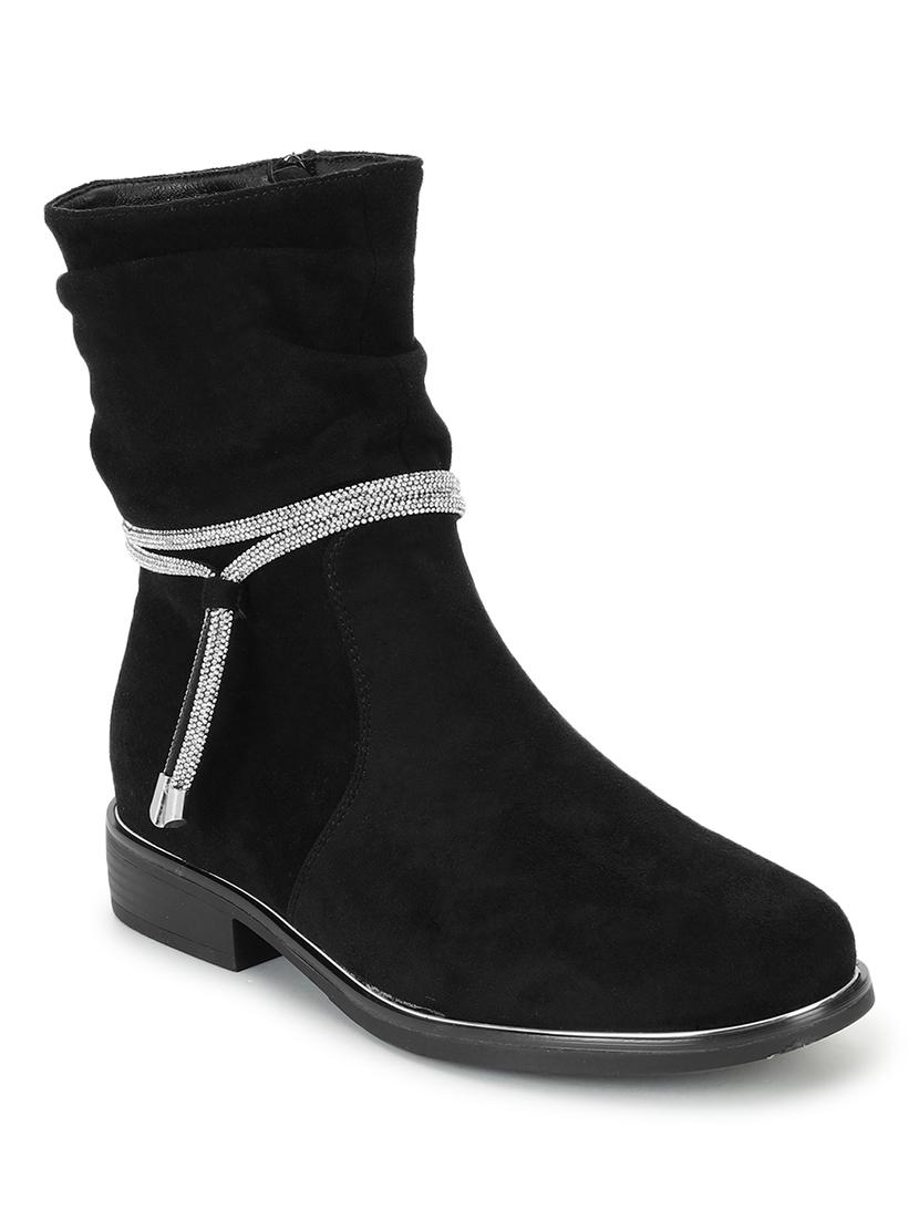 women solid ankle length boots - 21539189 -  Zoom Image - 0