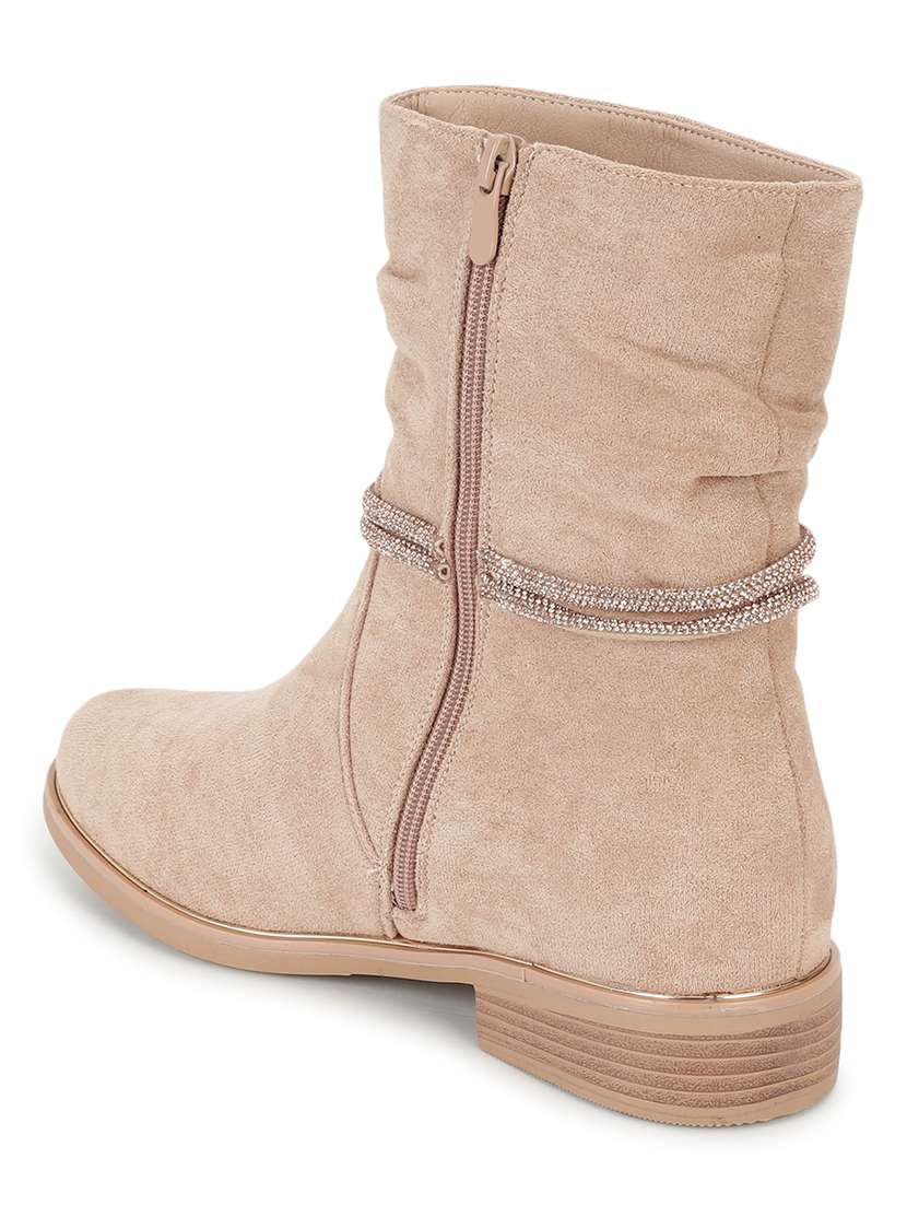 women solid ankle length boots - 21539190 -  Standard Image - 2