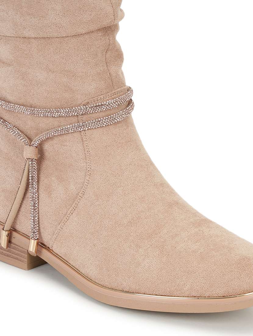 women solid ankle length boots - 21539190 -  Standard Image - 7