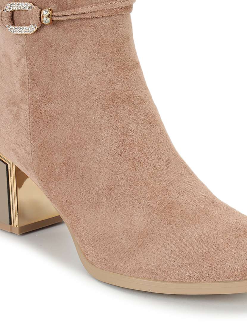 women solid ankle length boots - 21539192 -  Standard Image - 7