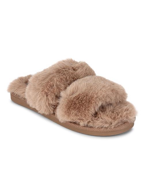 women solid brown slides - 21539208 - Standard Image - 0