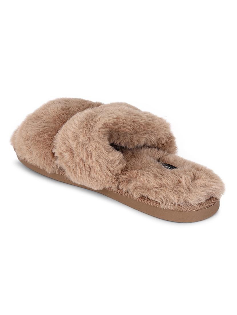 women solid brown slides - 21539208 - Standard Image - 2