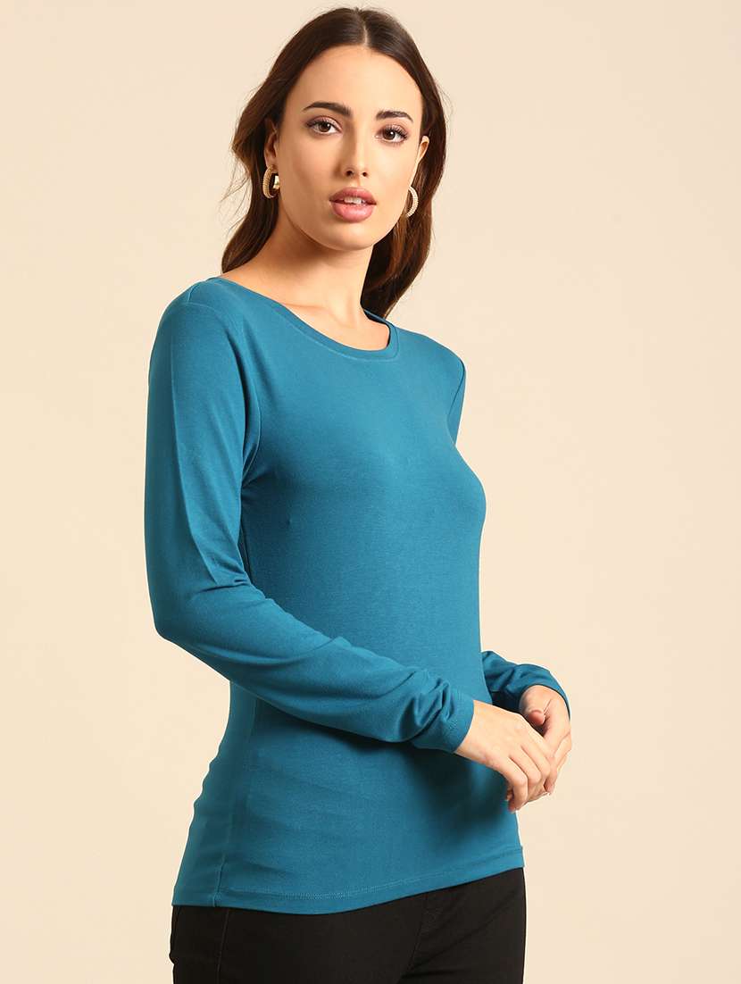 women round neck plain t-shirt - 21539434 -  Standard Image - 2