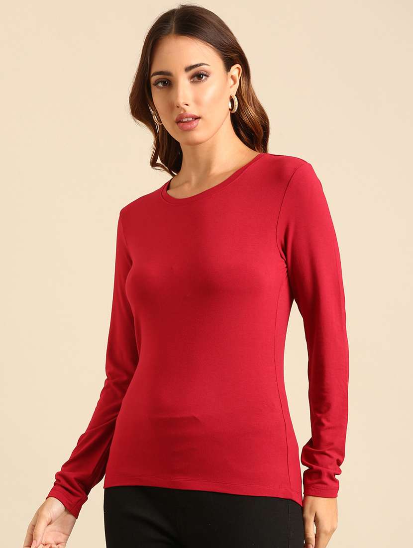 women round neck plain t-shirt - 21539438 -  Standard Image - 2