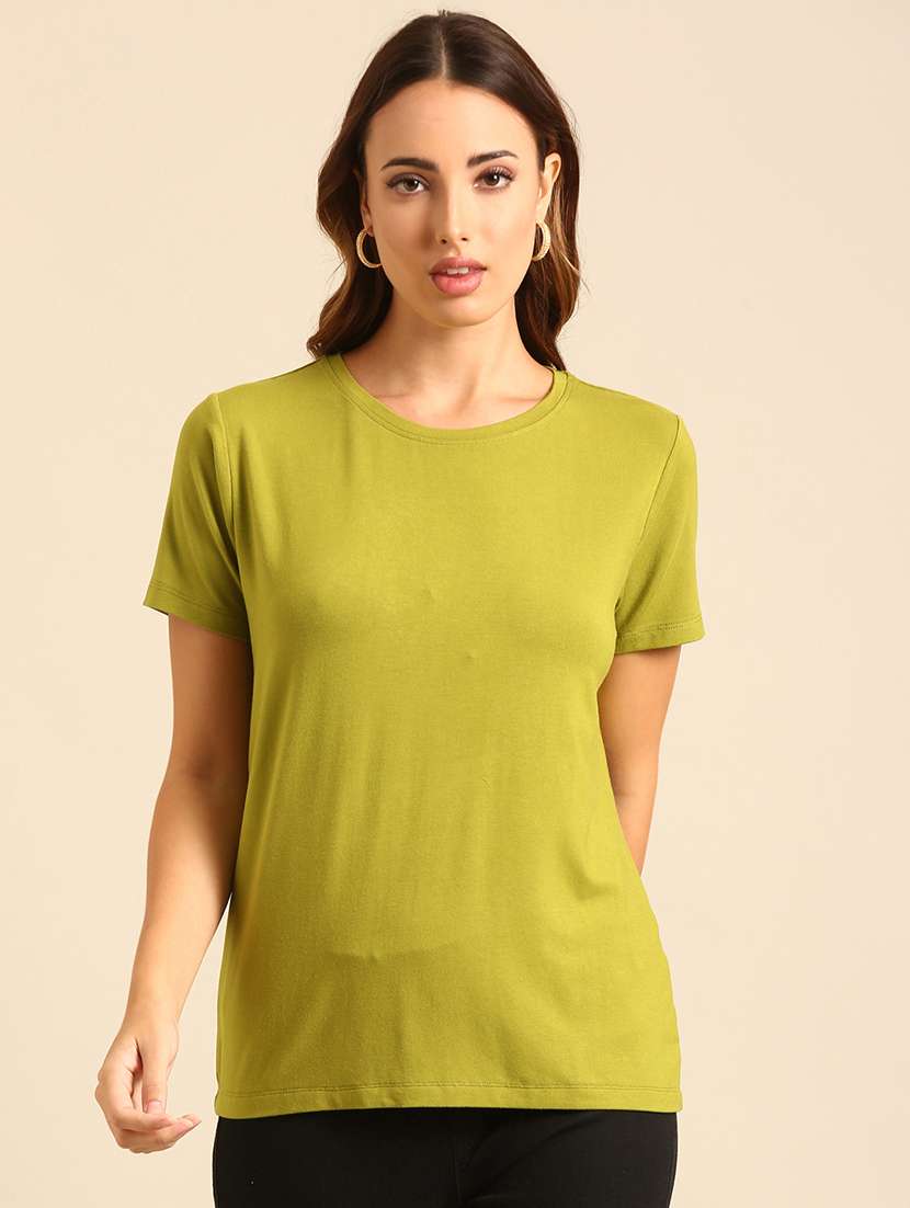 women round neck plain t-shirt