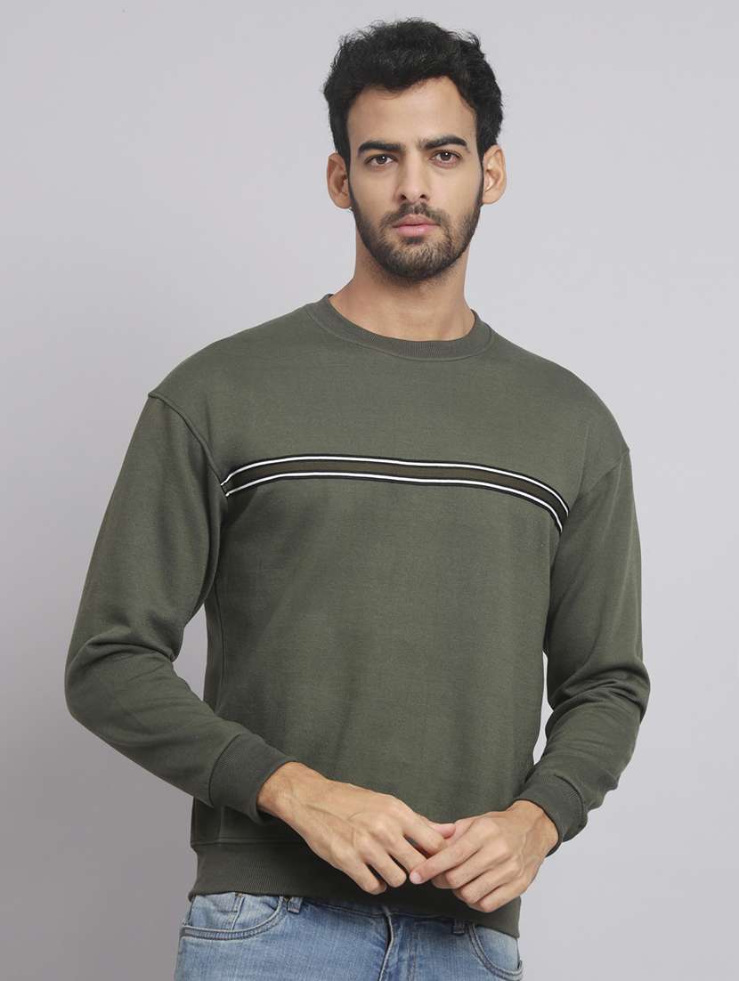 men chest printed round neck sweatshirt