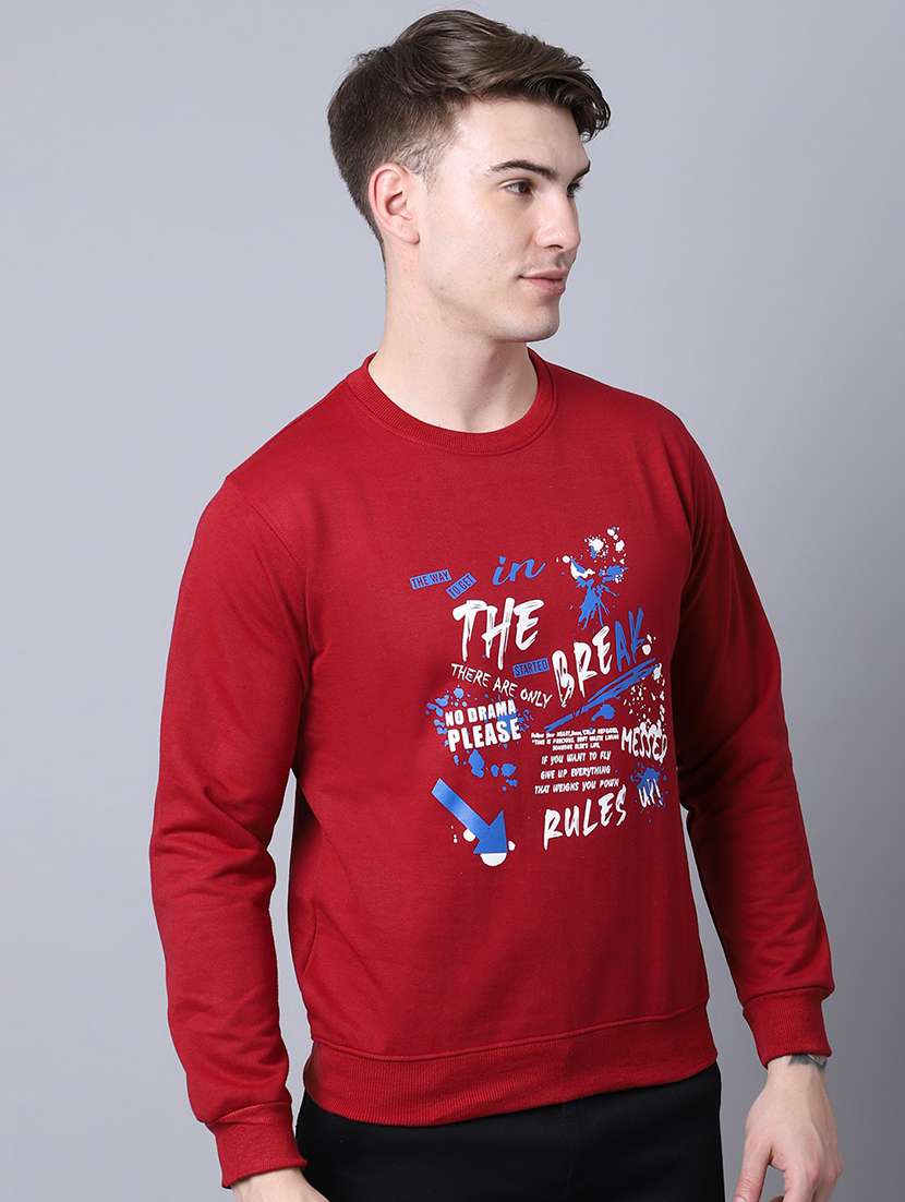 men long sleeves front print sweatshirt - 21539733 - Standard Image - 2