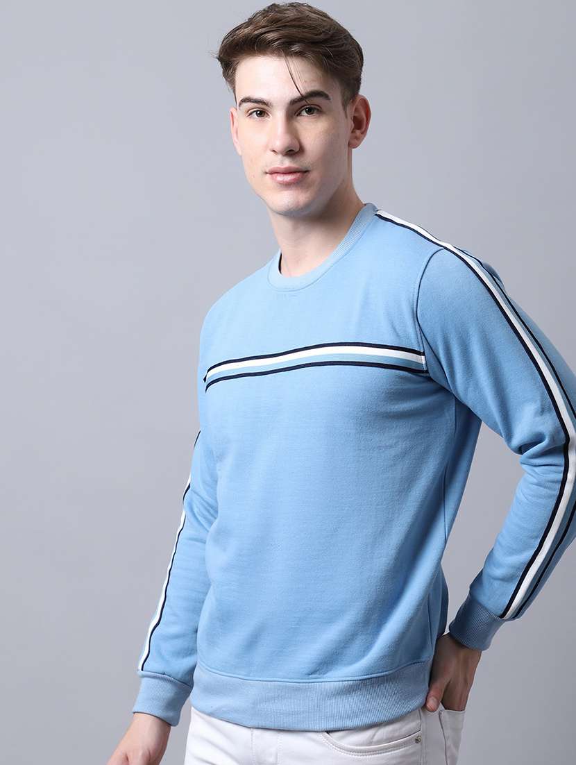 men striped printed round neck sweatshirt - 21539743 -  Standard Image - 2